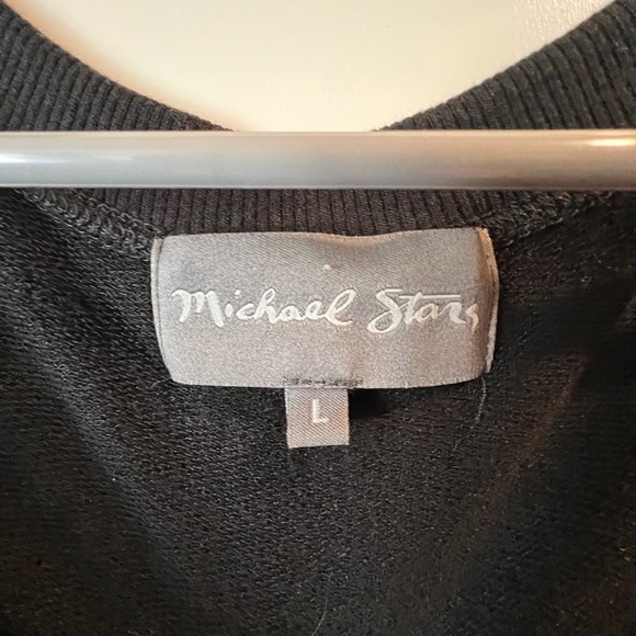 Michael Stars Crew w/ Leather Sleeves and Leather Side Panels - Picture 2 of 4